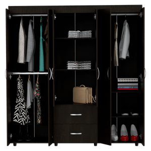 Closet Bariloche Bombay, Wengue, variedad de entrepaños y seis puertas abatibles