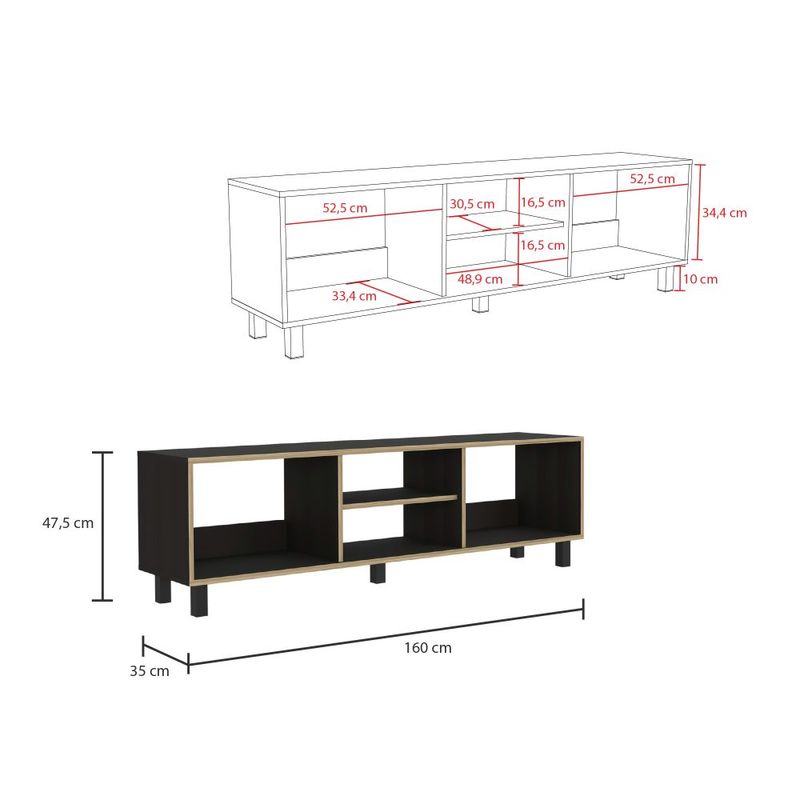 Mesa Para Tv Tunez Blanco y Café Claro Para Televisor Hasta 70 Pulgadas -  2020 home Colombia