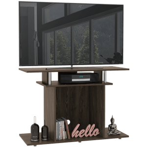 Mesa para TV Lisboa, Chocolate, con espacio para televisor de hasta 40 pulgadas