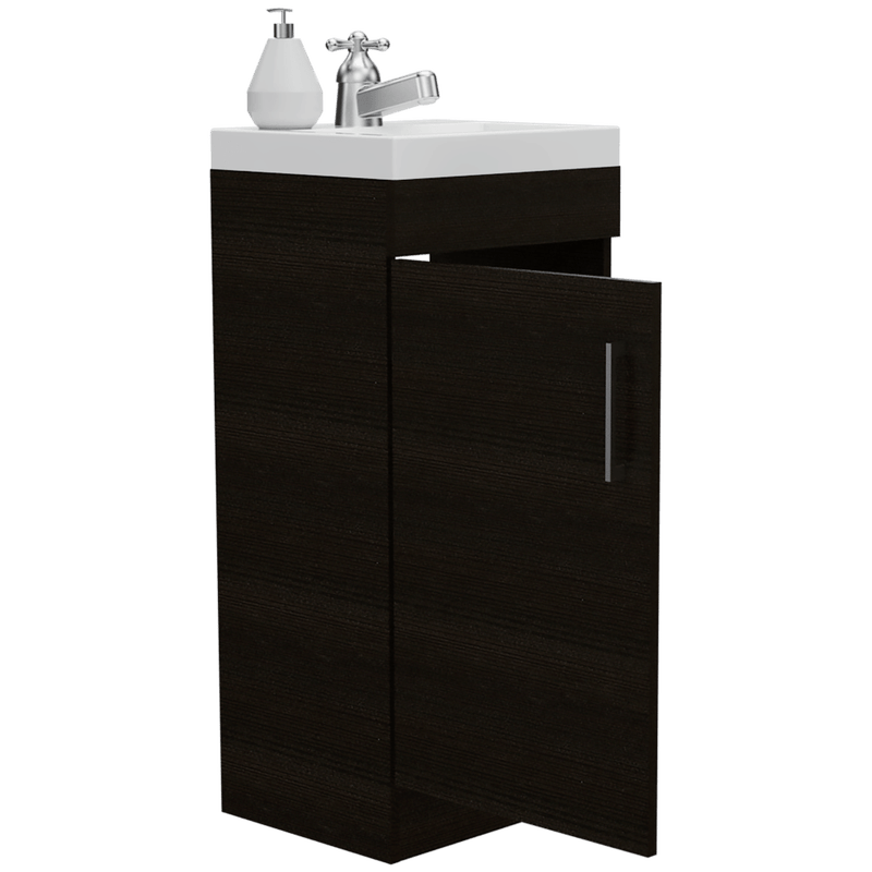 Gabinete de Baño Oporto, Chocolate y Plata Oscuro, con Espacio Para Gu -  VIRTUAL MUEBLES