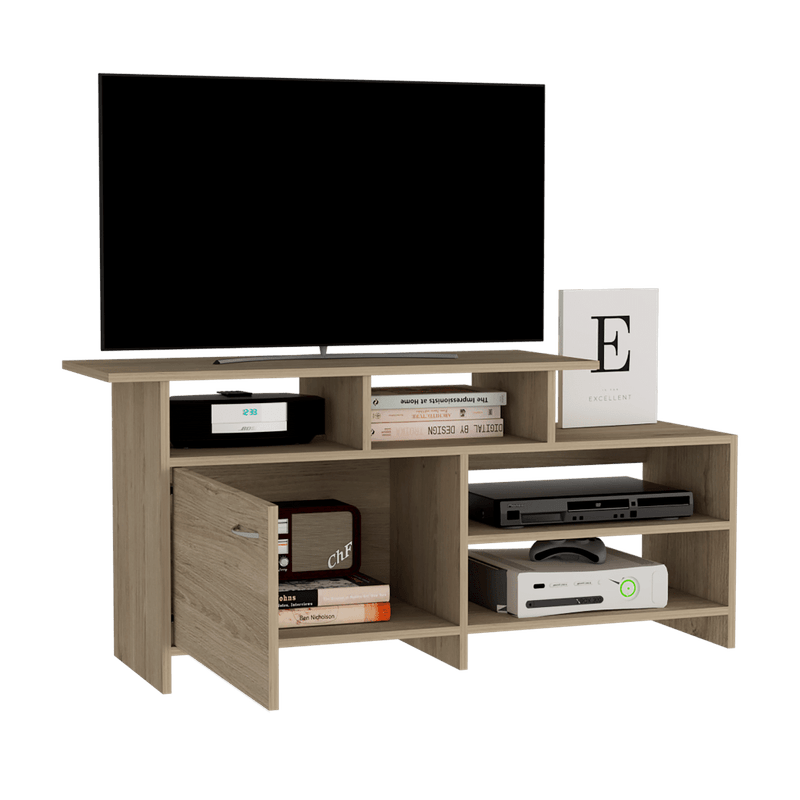 Mesa Para Tv Sarume, Beige, con Puerta 65 Pulgadas - VIRTUAL MUEBLES