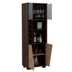 Bar Orus, Caoba y Miel, con amplio espacio para botellas y porta copas