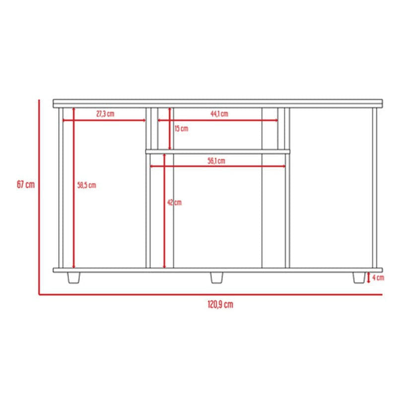 Mesa Para Tv Ame, Miel, con Espacio Para Televisor de Hasta 65 Pulgada -  VIRTUAL MUEBLES