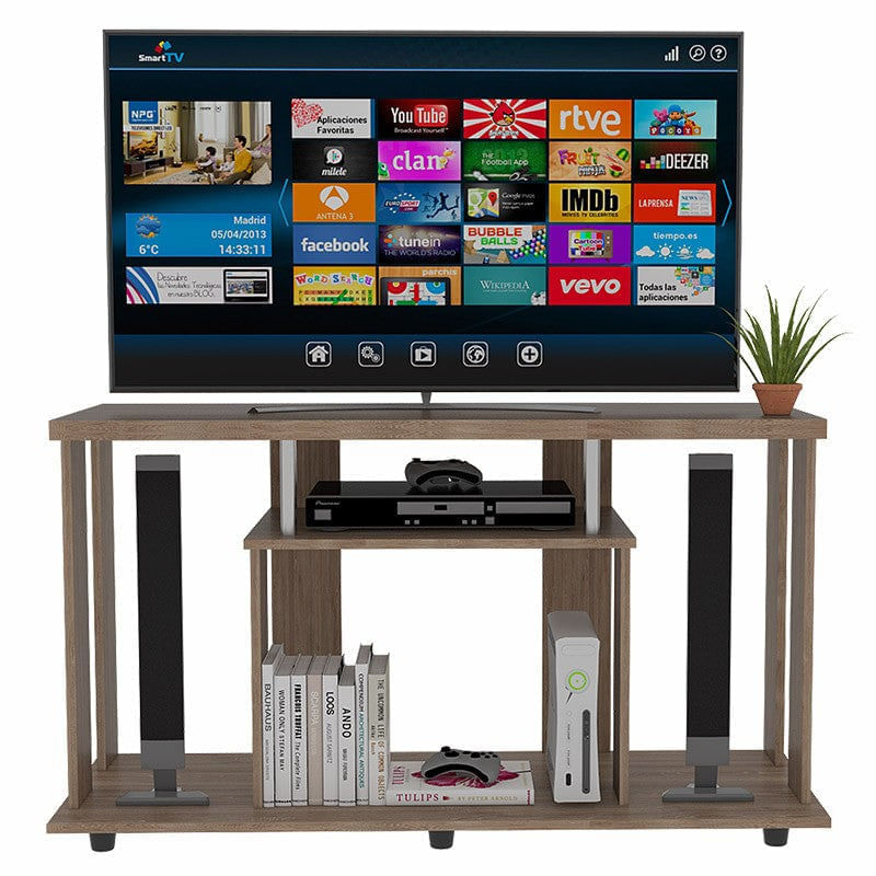 Mesa Para Tv Ame, Miel, con Espacio Para Televisor de Hasta 65 Pulgada -  VIRTUAL MUEBLES