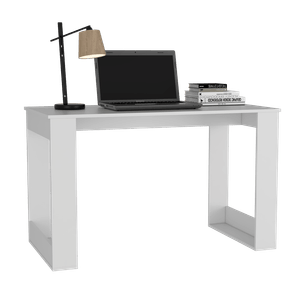 Escritorio Elora, Blanco, ideal para espacios de trabajo