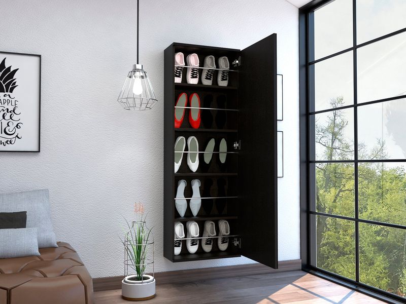 Zapatero Isia con Espejo, Blanco, con Amplio Espacio de Almacenamiento -  VIRTUAL MUEBLES