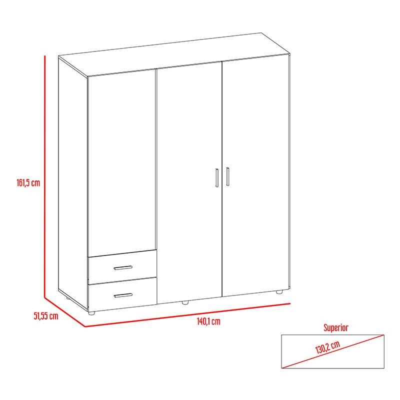 Closet Light, Beige y Blanco, con dos cajones organizadores y dos  entrepaños para zapatos - institucionaldh