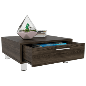 Mesa de Centro Ascher, Chocolate, con un cajón