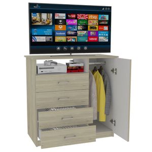 Organizador Barlovento, Beige y Blanco, con cuatro cajones organizadores