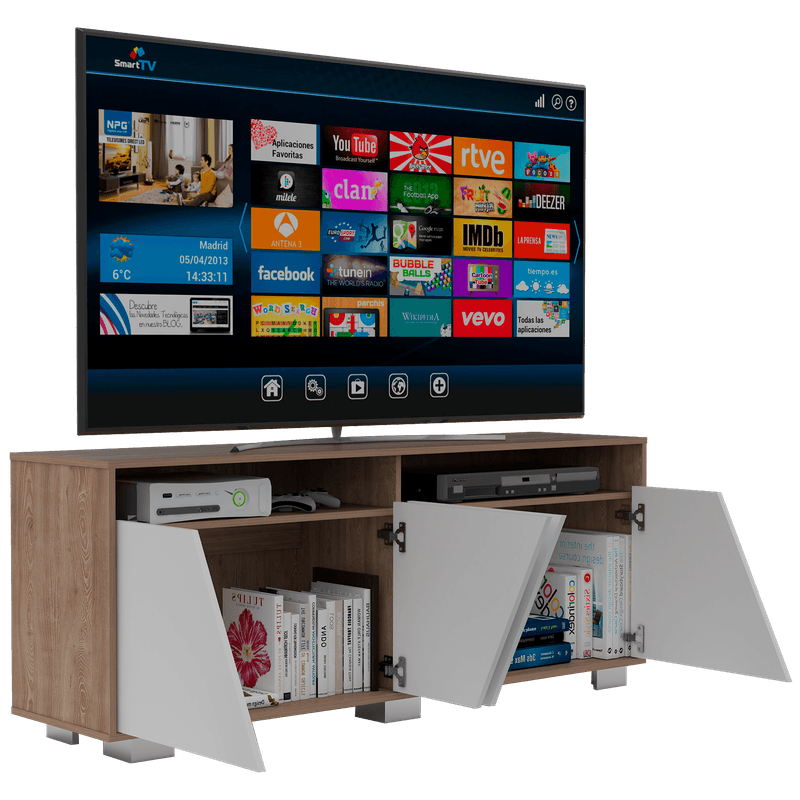 Mesa Para Tv Ascher, Blanco Duqueza, con Espacio Para Televisor de Has -  VIRTUAL MUEBLES