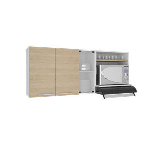 Gabinete Superior Viltex, Beige y Blanco, incluye locero y portavasos