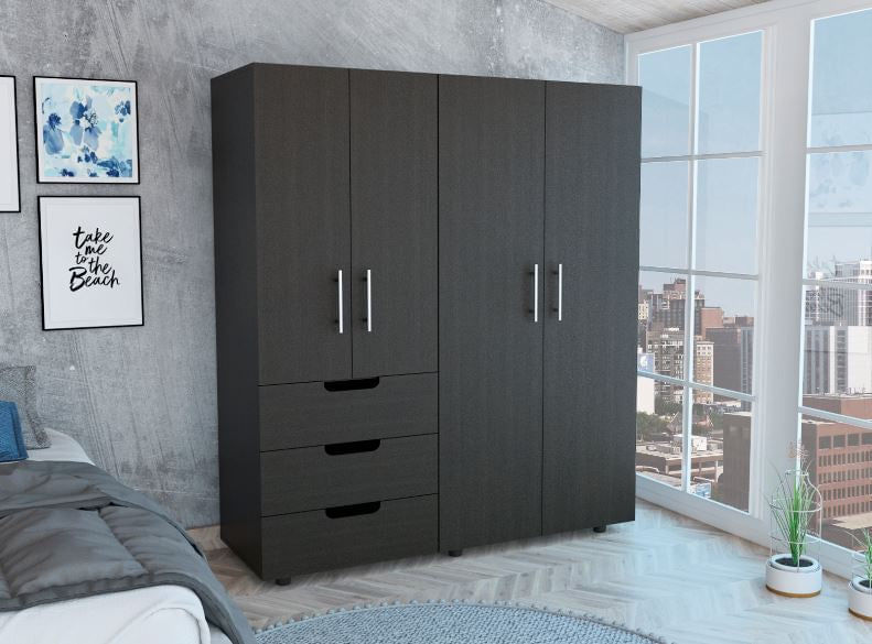 Closet Armario Basic Wengue Madera Aglomerada Moderno