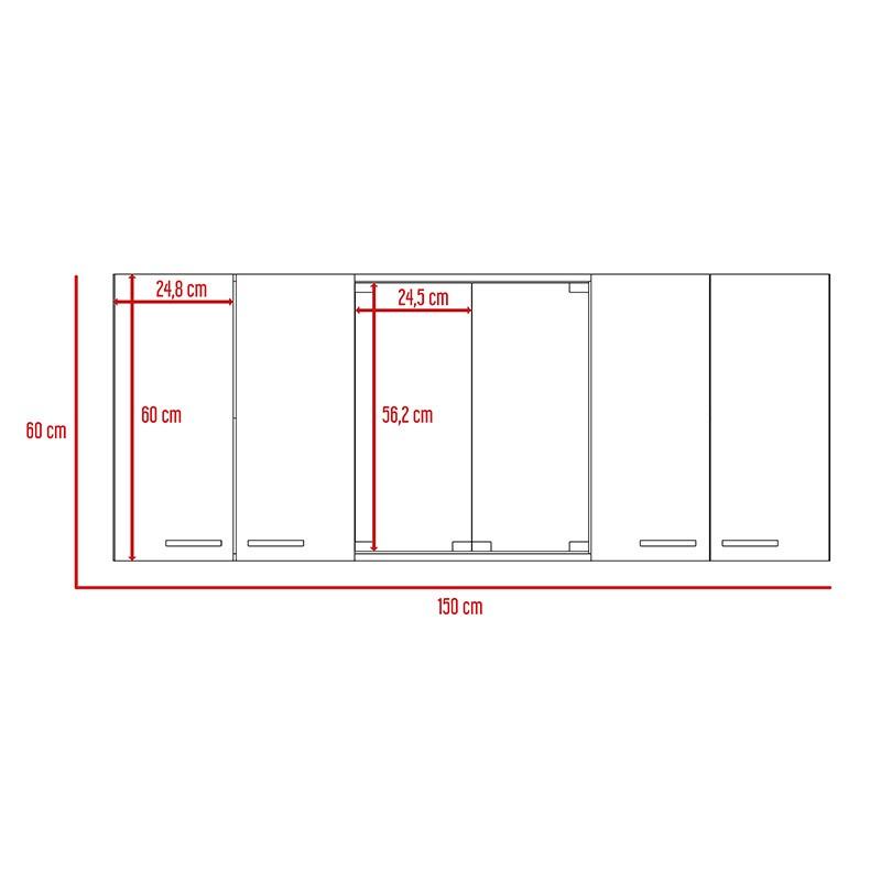 Combo Cocina Doha Mueble Auxiliar Y Alacena - Privilegios Juriscoop