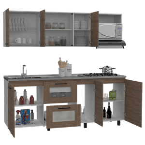 Cocina Integral  Karlot, Miel y Blanco, 2.10 Metros sin mesón