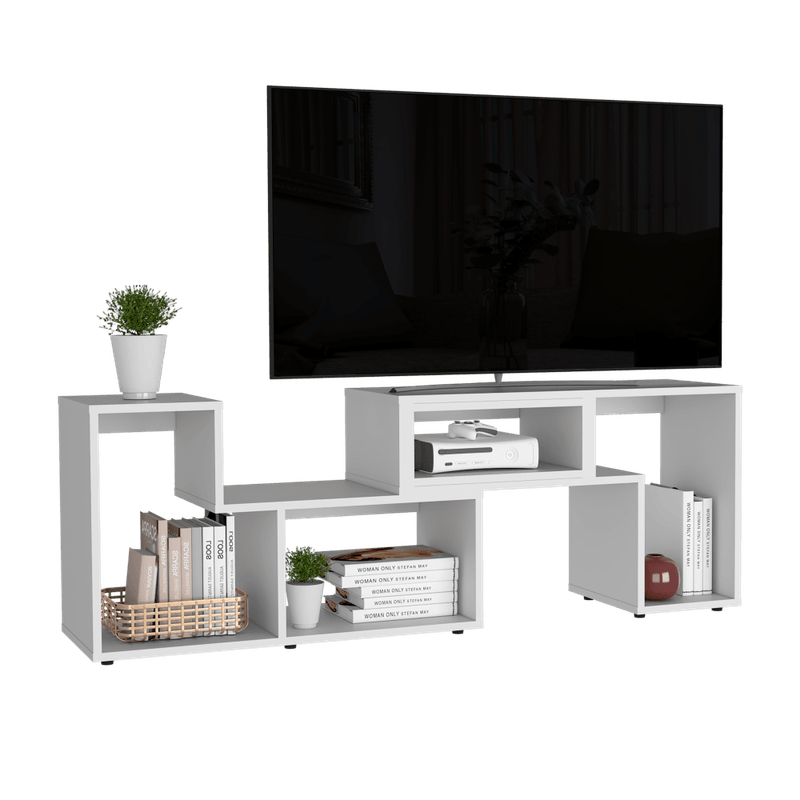 Panel de Tv Ascher, Blanco, con Espacio Para Televisor de Hasta 55 Pul -  VIRTUAL MUEBLES