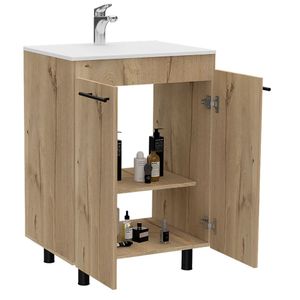 Mueble Auxiliar de Baño Picasso, Beige y Blanco, con Dos