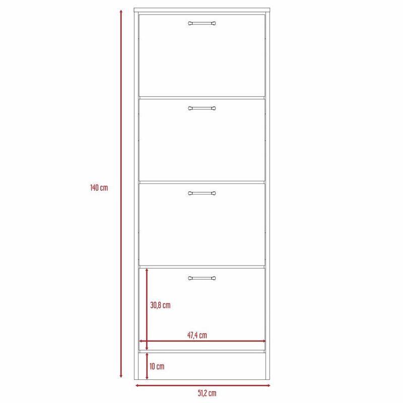 Zapatero Isia con Espejo, Blanco, con Amplio Espacio de Almacenamiento -  VIRTUAL MUEBLES