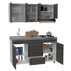 Cocina Integral Laurel, Gris y Blanco, no incluye mesón