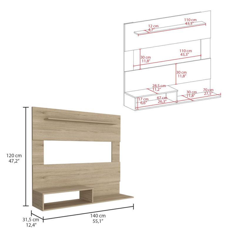 Panel de Tv Ascher, Blanco, con Espacio Para Televisor de Hasta 55 Pul -  VIRTUAL MUEBLES