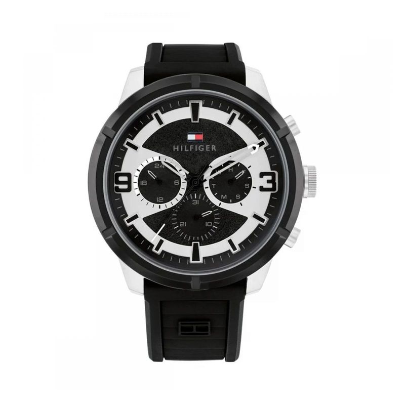 Reloj para Mujer Tommy Hilfiger 1781120 Deportivo de acero inoxidable,Banda  de silicona en color negro.