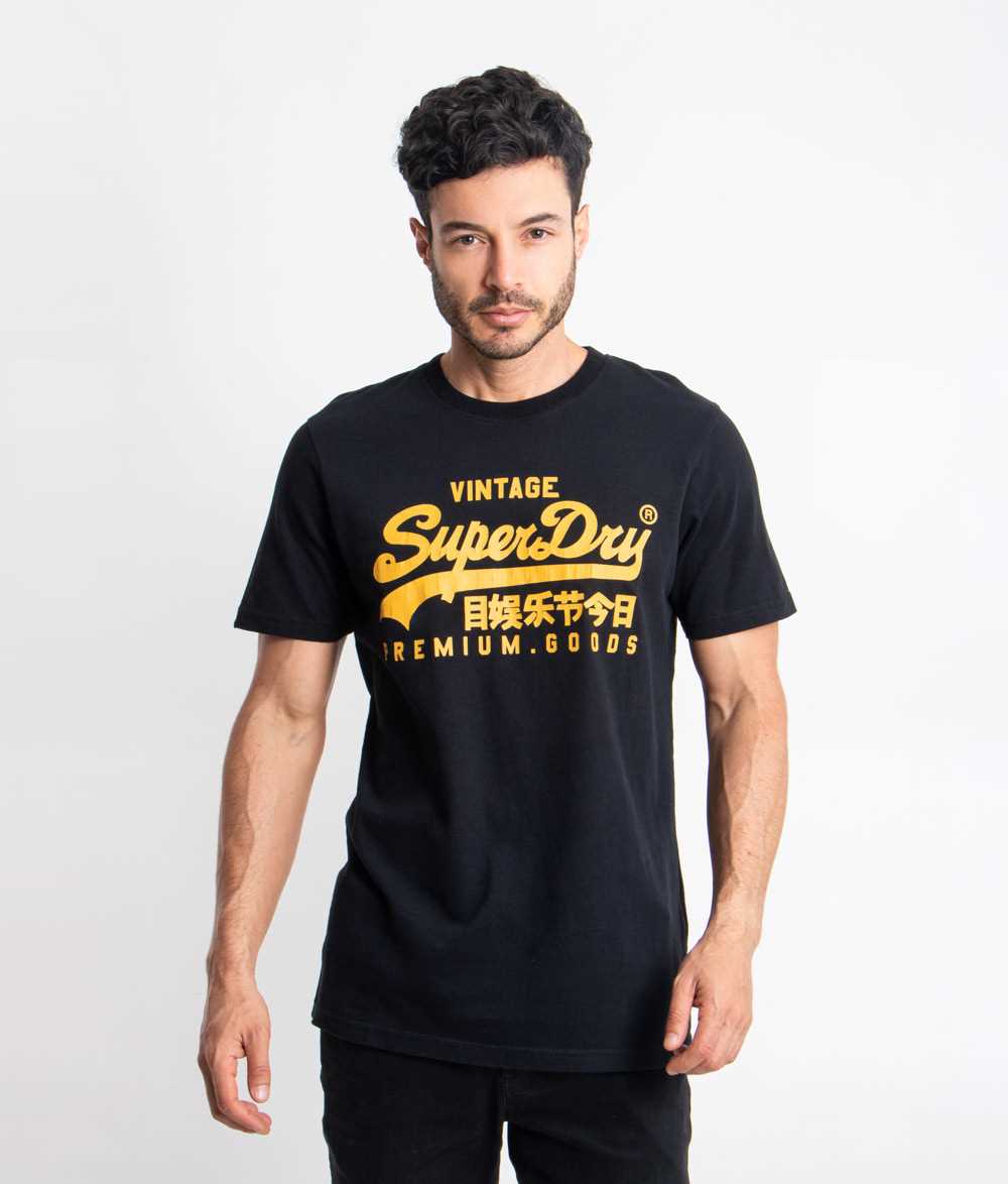 Camiseta Supedry Vintage negra de hombre-b