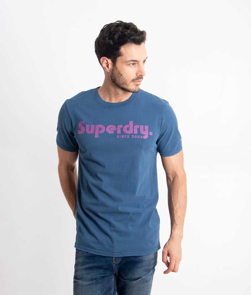 Superdry Superdry Hombres Letra Logotipo Impresión Casual Suelta Media  Manga Camiseta Cuello Redondo B