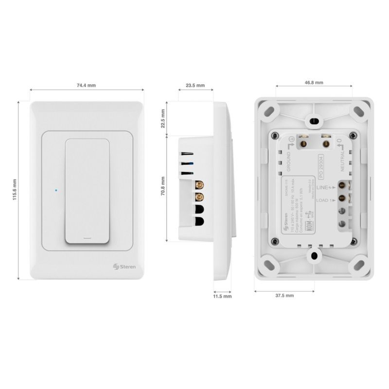 Steren Interruptor Doble Wi-Fi SHOME-116 Programa Horarios 600W