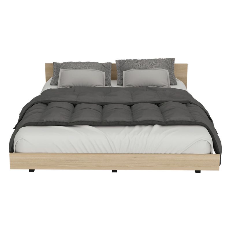 Base Cama Doble Felix, Café Claro, Incluye Tendido de Tablas - VIRTUAL  MUEBLES