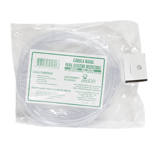 Canula Nasal Oxigeno One Life Manguera X 2Mts