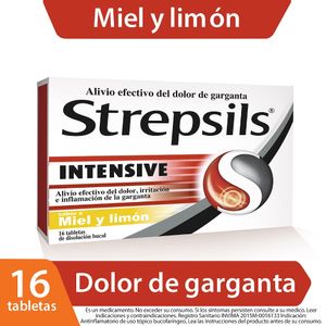 Strepsils Intensive Miel Y Limon X 16 Tabletas
