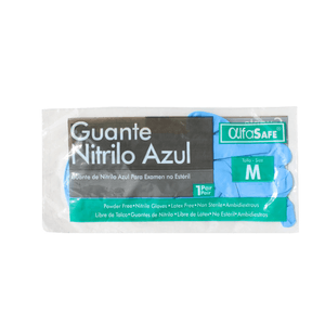 Guantes Alfasafe Nitrilo Azul M Par X 1Und