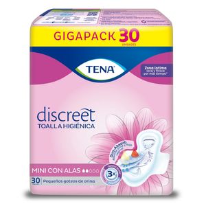Toallas Higienicas Tena Discreet Mini Alas X 30Und