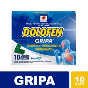 Dolofen Gripa 500g/5mg/2mg X 10 Capsulas