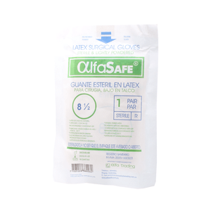 Guantes Esteril 8 1/2 Un Par Alfasafe