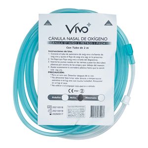 Canula Nasal De Oxigeno Vivo+ Pediátrica De 2Mts