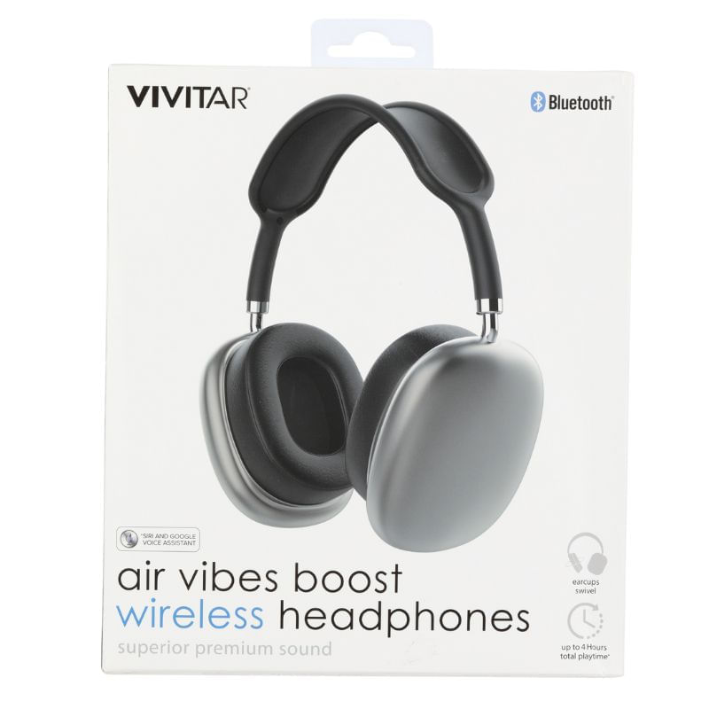 Audifono Air Vibes Vivitar V50023BTBLKGRY Bluetooth Negro Gris