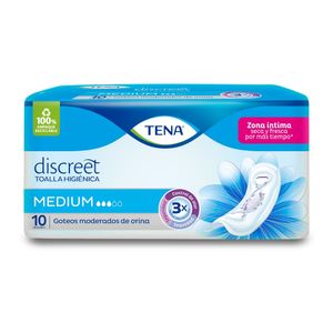 Toallas Higienicas Tena Discreet Medium X 10Und
