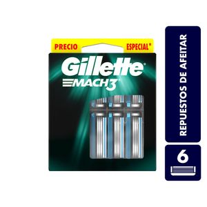 Repuestos De Afeitar Gillette Mach3 X 6Und