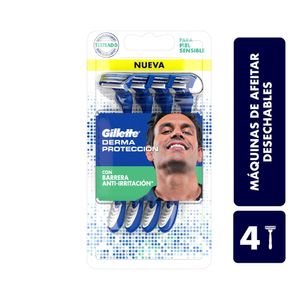 Maquinas De Afeitar Desechables Gillette Derma Proteccion X 4Und