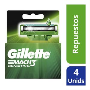 Repuestos De Afeitar Gillette Mach3 Sensitive X 4Und