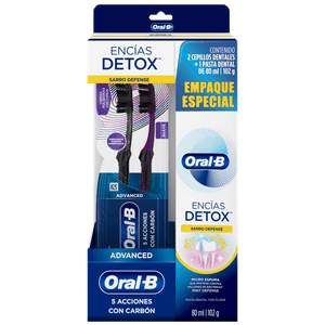Kit Oral B Cepillo Dental X2 + Crema Detox X 80ml