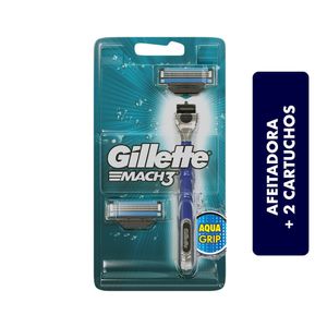 Maquina De Afeitar Gillette Mach3 AquaGrip + Repuesto X 2Und