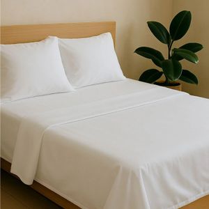 Juego de Sábanas Blanco – Microtex